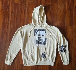 Halloween II Michael Myers Graphic Hoodie Cream Deconstructed Horror Mens M
